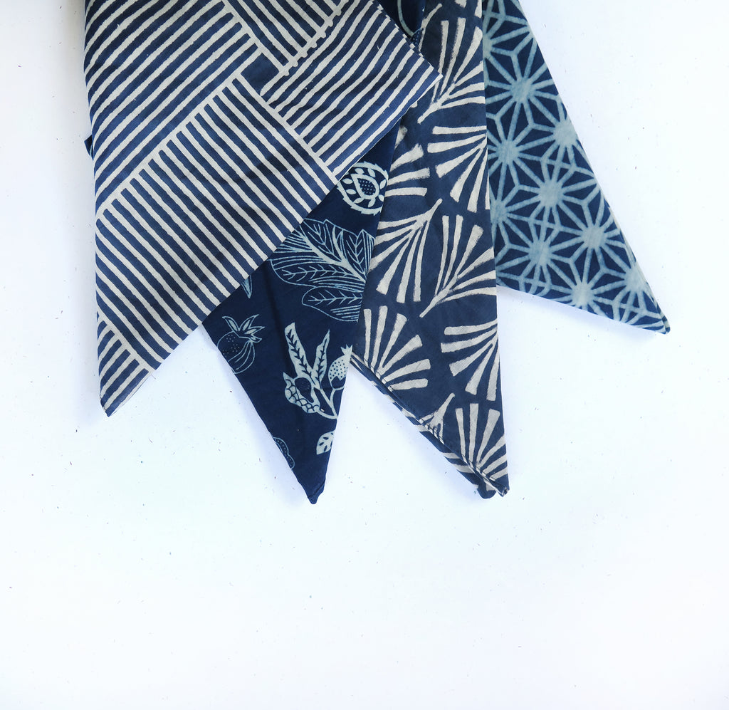 Indigo bandana- Dragon pattern
