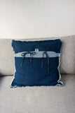 Washed denim pillow