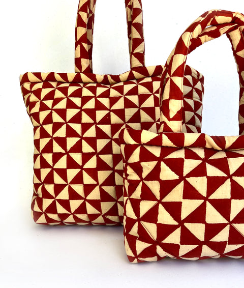 Madder quilted bag- small