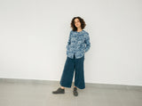 Indigo button down shirt