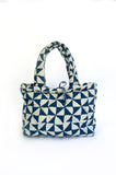 Indigo quilted bag- small
