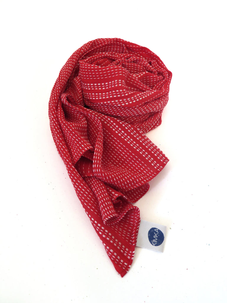Red Sashiko scarf