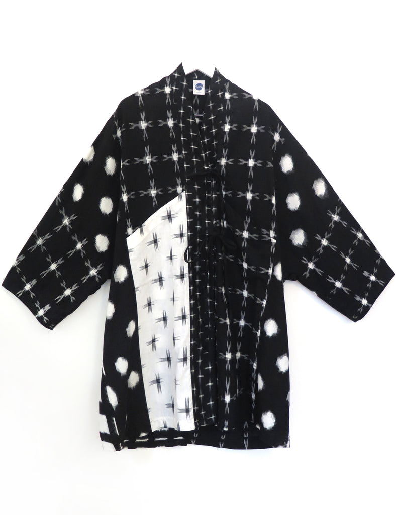Black & white long Kimono Jacket