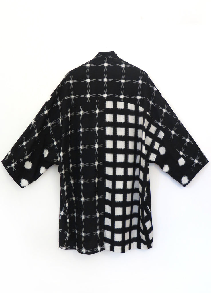 Black & white long Kimono Jacket