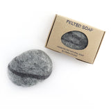 Grey felted soap