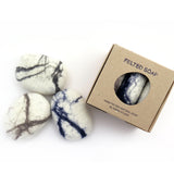 Felted soap- white hues, pack of 3
