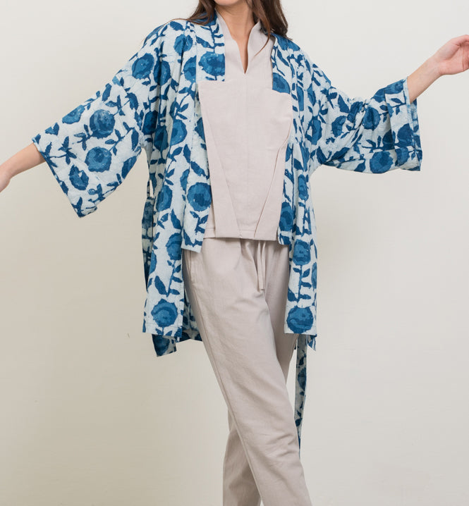 Flora Indigo Kimono